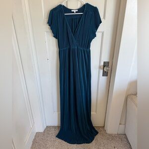 Baltic Born Athena pleated maxi dress in dark teal size large